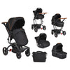 3u1 Kolica za bebe Moni Ellada - Black (Crna)