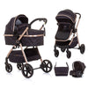 2u1 Kombinovana kolica Chipolino Misty - Ebony (Crna)
