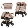 Chipolino Duo Smart kombinovana kolica za blizance - KBDS02403GB Golden beige (Bež)
