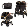 Chipolino Duo Smart kombinovana kolica za blizance - KBDS02404OL Obsidian leaves (Crna)
