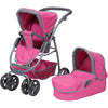 2u1 Kolica za lutke Knorr Coco Jeans - Pink (Roze) 90731