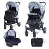 2u1 Kolica za bebe Lorelli Daisy Basic - Black & Silver Blue (Plava)