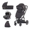 3u1 Kolica za bebe Chipolino Electra - Black/gold (Crna/zlatna)